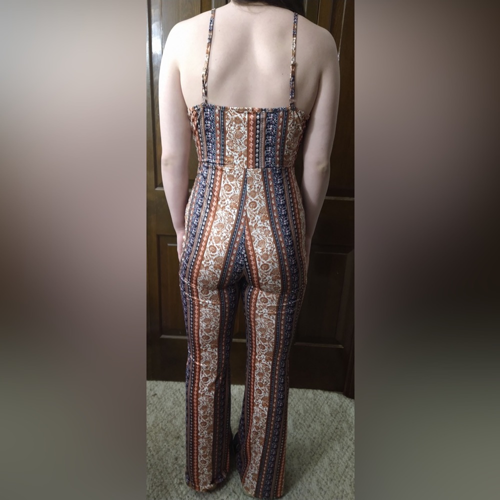 NWOT, Shein, Floral/Tribal Print Sleeveless Full Bodysuit 🤎